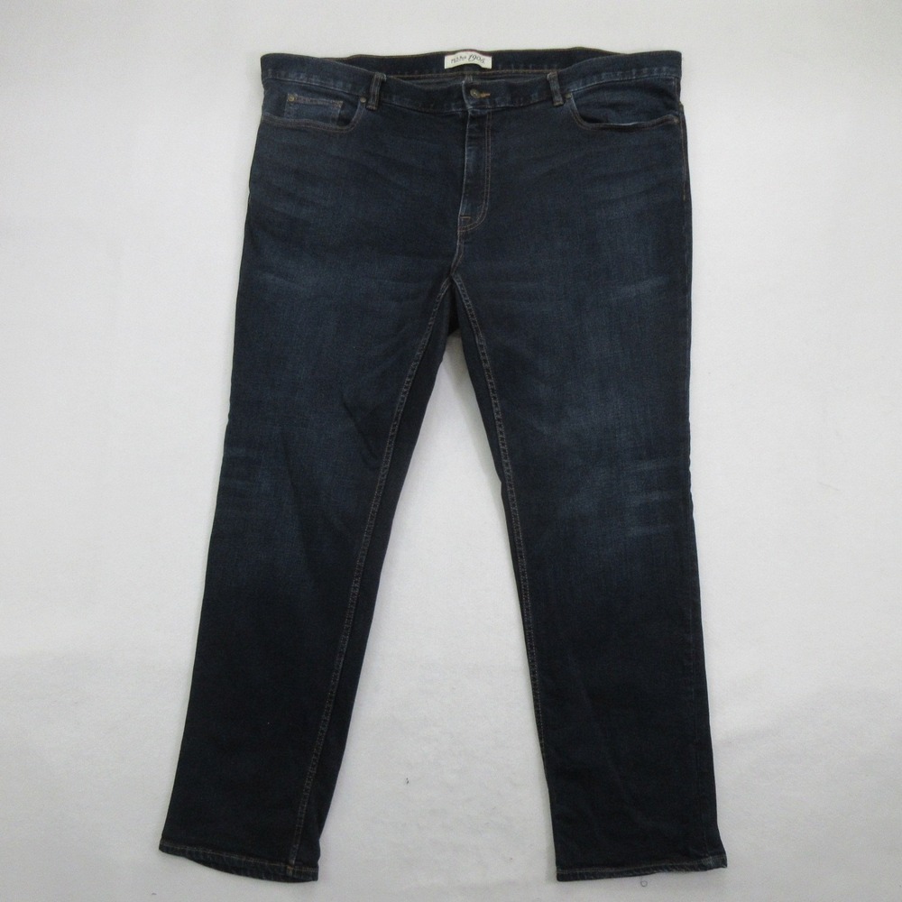 Jos. A. Bank 1905 Mens Straight Leg Jeans 46x32 Dark Wash Stretch Blue Denim